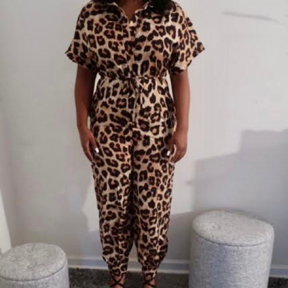 Cheetah print jumpsuit